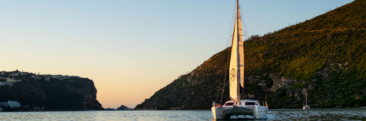 A view of a semi-customised yacht on the ocean 