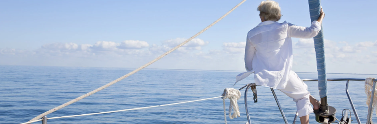 A gentleman captured aboard a yacht 