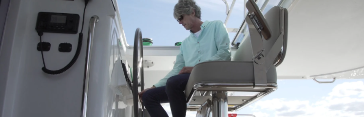 A gentleman onboard a yacht