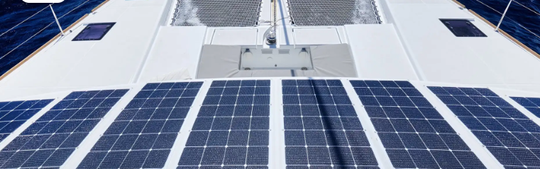 A view of a luxury yacht solar panel