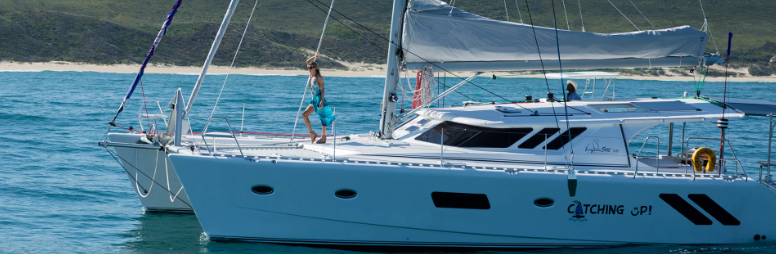 A woman pictured aboard a yacht