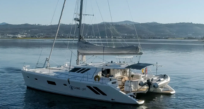 A yacht captured sailing