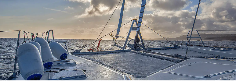 The view from onboard a yacht 