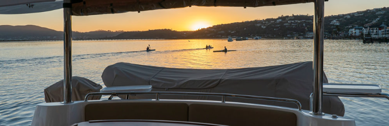 The view from onboard a yacht