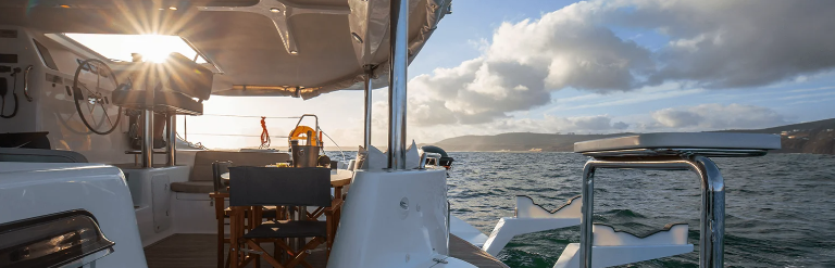 The view from onboard a yacht