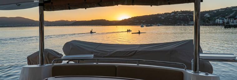 View of the ocean from a luxury yacht