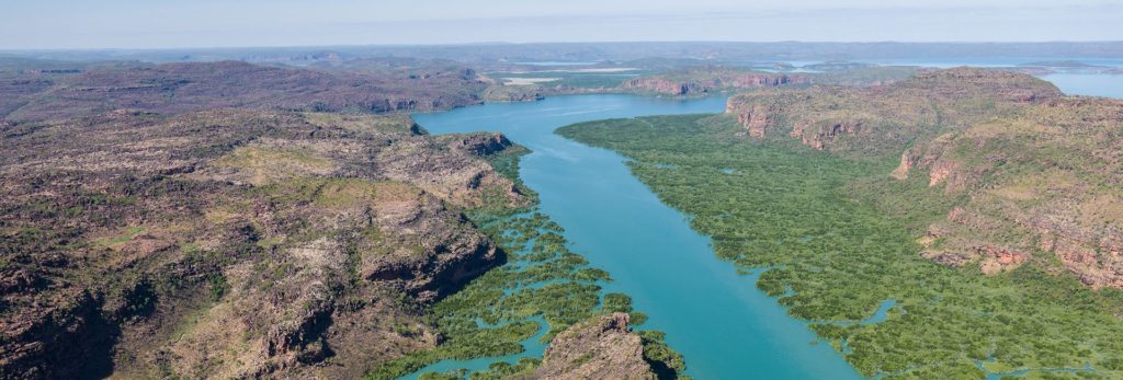 Sail up the breathtaking Hunter River to Careening Bay in Kimberly, Western Australia.